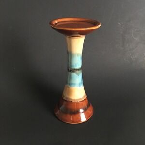 Pillar Candle Holder Drip Glazed Ceramic Candle Stand 10"